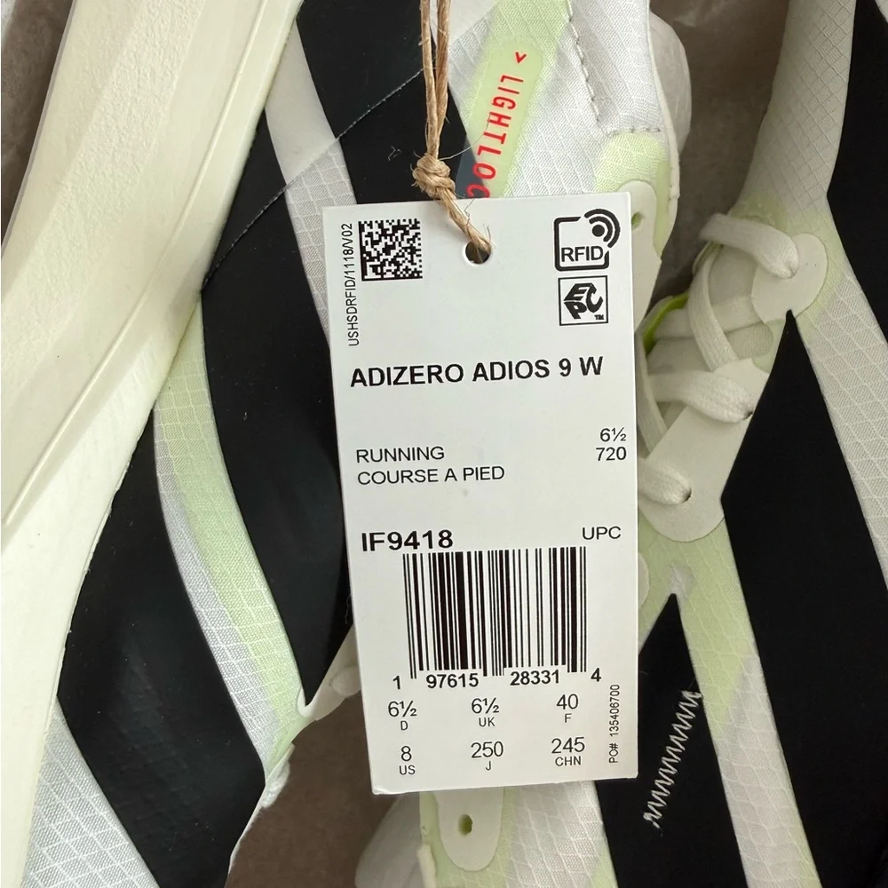 Adidas Adizero 9 US8 White and Black Running Shoes - Picture 3 of 8